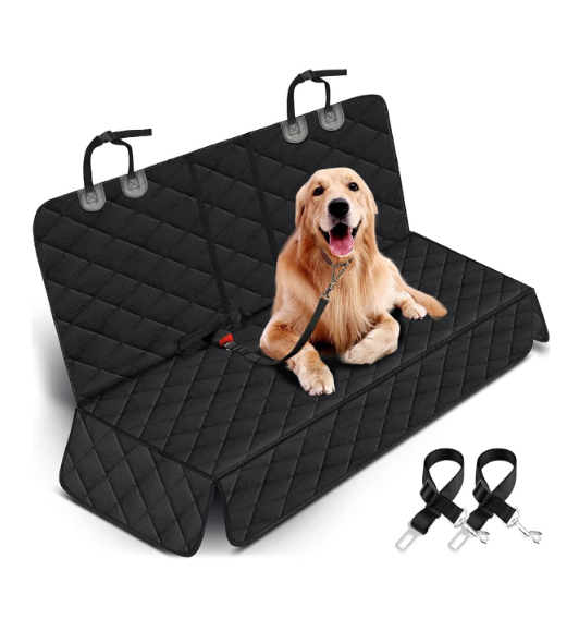 Dog Car Seat Cover, Back Seat Cover for Dogs Pet Car Seat Protector Waterproof Bench Car Seat Cover, Non-Slip Reat Seat Cover Fits Middle Armrest for Most Cars Trucks Suvs - Black